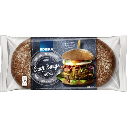 EDEKA Craft Burger Buns 4ST 300G 1 EDEKA Craft Burger Buns 4ST 300G