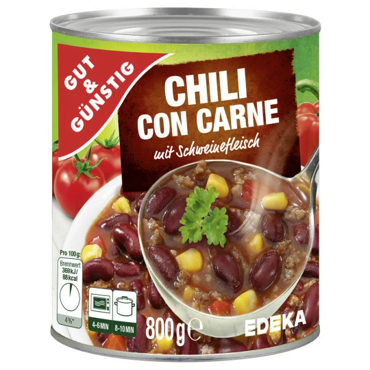 Gut & Günstig Chili Con Carne 800G 1 Gut & Günstig Chili Con Carne 800G