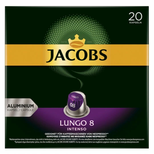 Jacobs Lungo 8 Intenso Kaffeekapseln 20ST 104G 1 Jacobs Lungo 8 Intenso Kaffeekapseln 20ST 104G