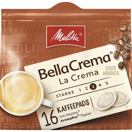 Melitta BellaCrema Kaffeepads La Crema 16ST 107G 1 Melitta BellaCrema Kaffeepads La Crema 16ST 107G